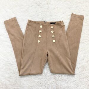 Tan High-Waisted Pants/leggings